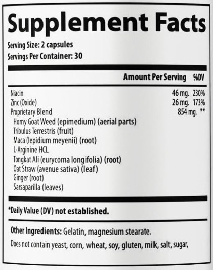 Vigor 8 Male Supplements facts