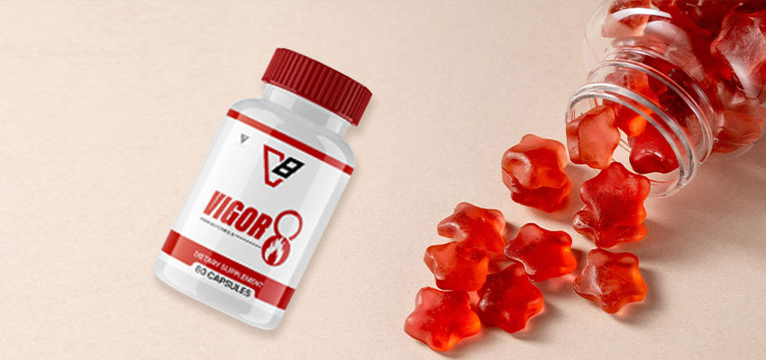 Vigor 8 Male Enhancement Gummies Review – Bottle Image of Male Libido Supplement