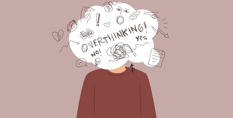 Thought Patterns and Anxiety – Overthinking Loop Illustration