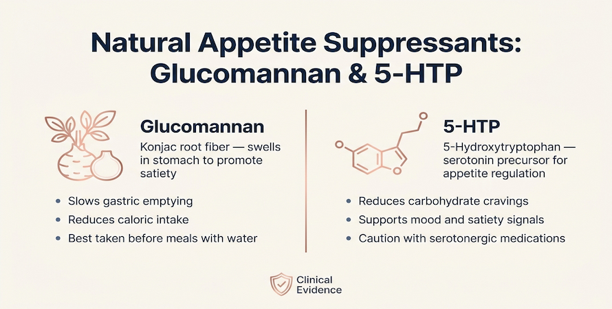 Glucomannan and 5-HTP – Natural Appetite Suppressants With Clinical Evidence