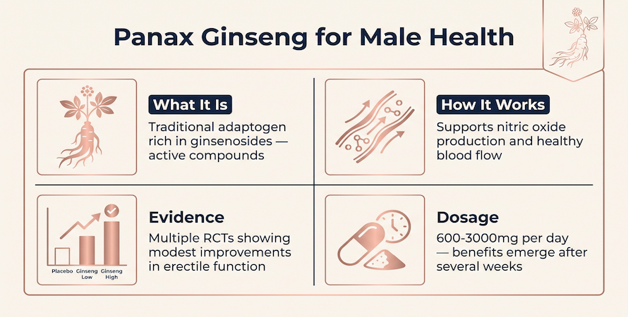 Panax Ginseng for Erectile Dysfunction – Evidence, Dosage & Safety