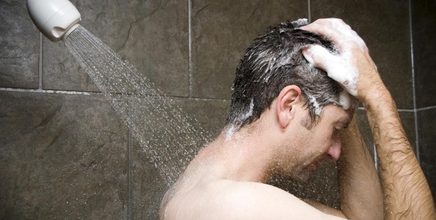 showering